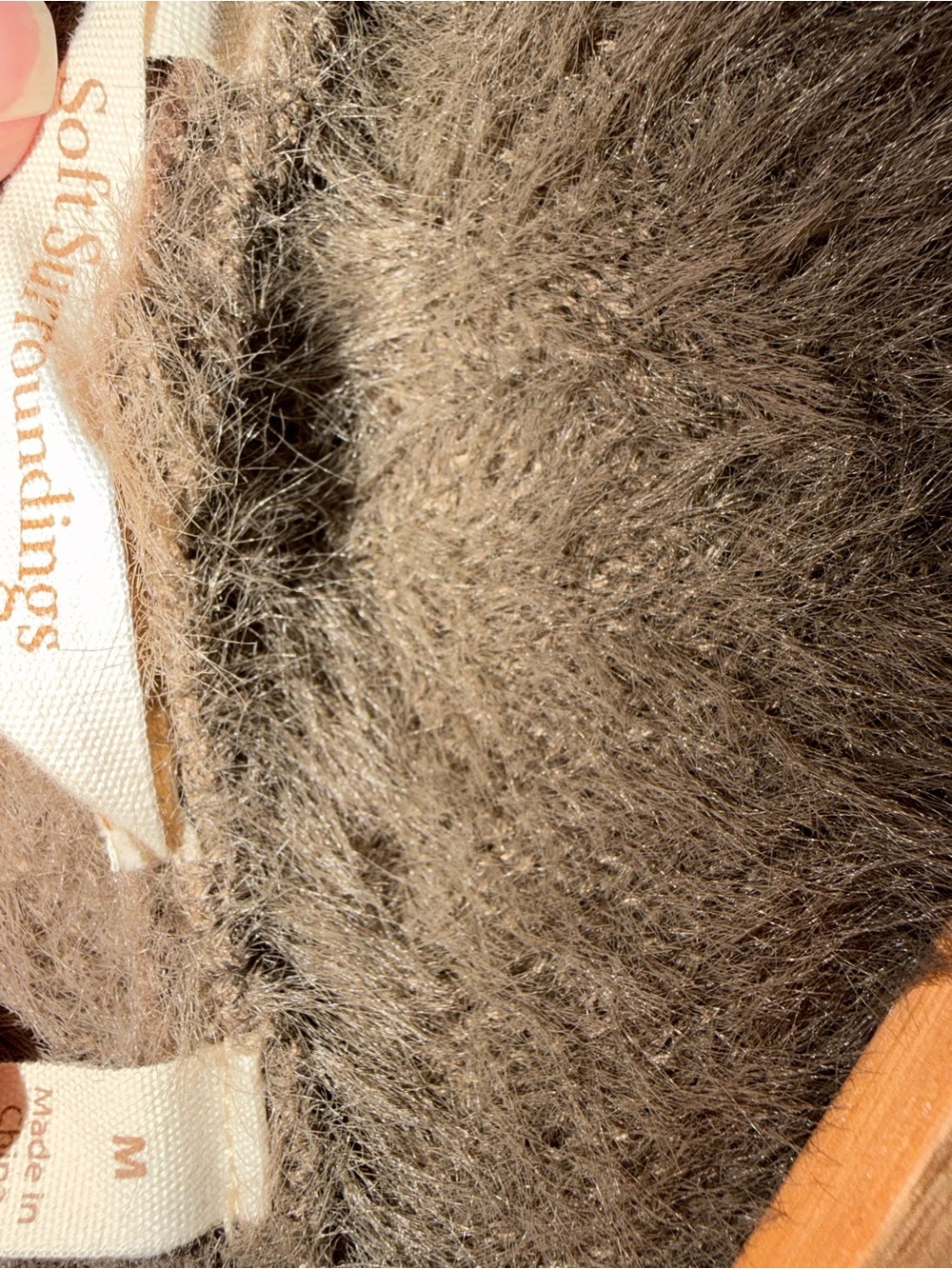 Soft Surroundings tan/brown Tone Plush Open-Front Teddy Coat - Picture 2 of 4